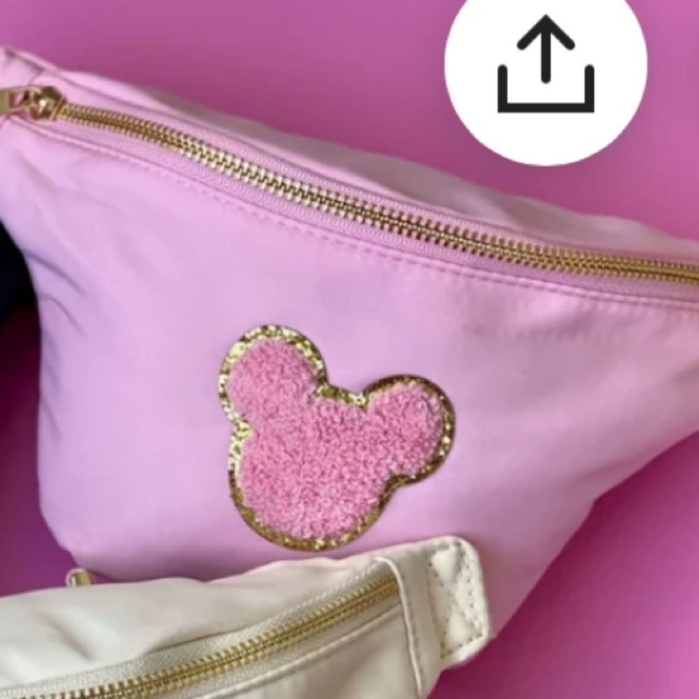 Disney and Mickey Mouse head Fanny pack/belt bag pink and gold